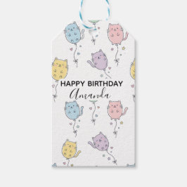 Ballonkatzen-Muster Cute Minimalistisch Geschenkanhänger