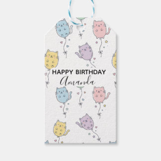 Ballonkatzen-Muster Cute Minimalistisch Geschenkanhänger