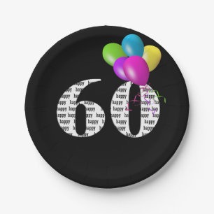 Ballonpuffer zum 60. Geburtstag Pappteller
