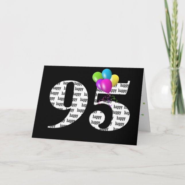 Ballonpuffer zum 95. Geburtstag Karte (Vorderseite)