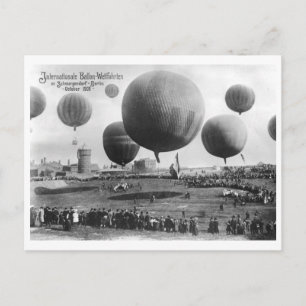 Ballonrennen, Berlin 1908 Vintag Postkarte