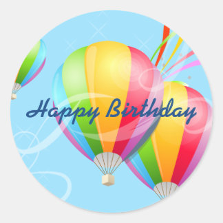 Ballons à air chaud coloré Sticker d'anniversaire