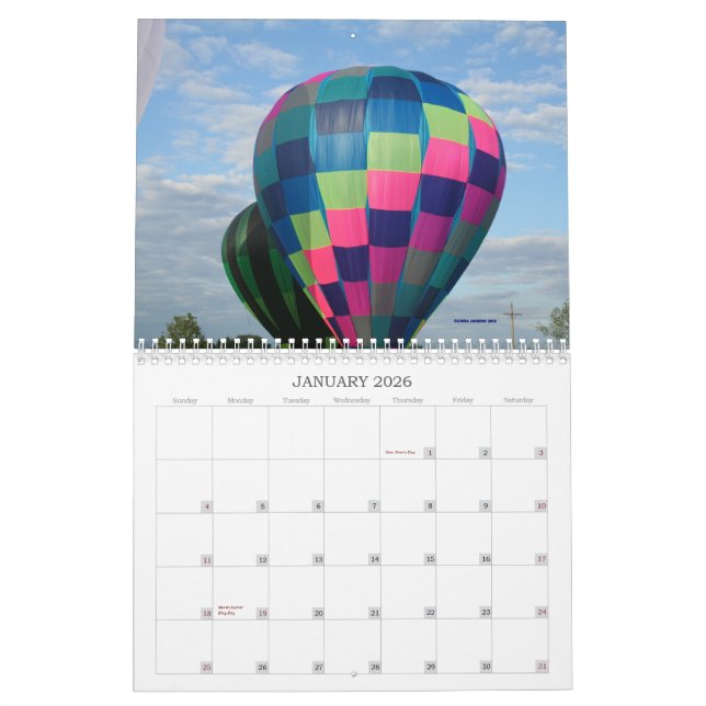 Ballons à air chauds ! ! ! !  Calendrier 2011 (Jan 2026)