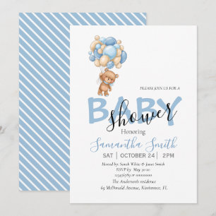 Ballons Blue Invitation