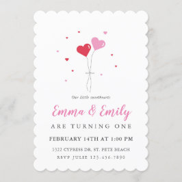 Ballons coeur Valentine Twin Invitation anniversai