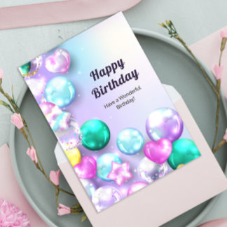 Ballons colorés Bonne carte de voeux d'anniversair
