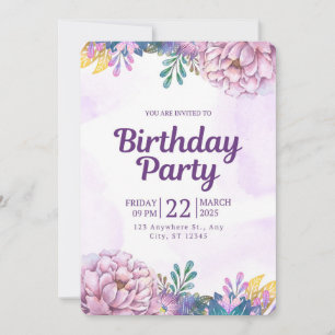 Ballons colorés Invitation d'anniversaire pour les