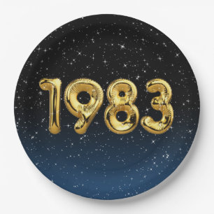 Ballons d'anniversaire 1983 Dans une assiette en p