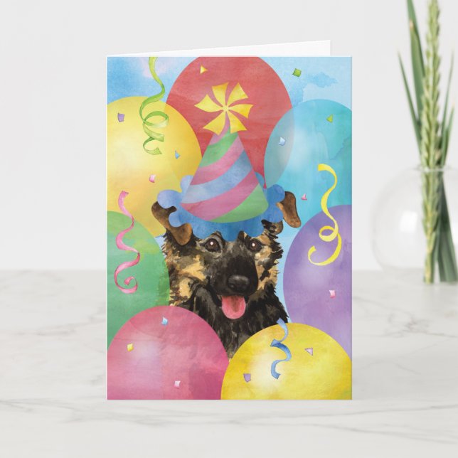 Ballons d'anniversaire Carte berger allemande (Devant)