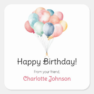 Ballons d'anniversaire heureux Stickers cadeau / É