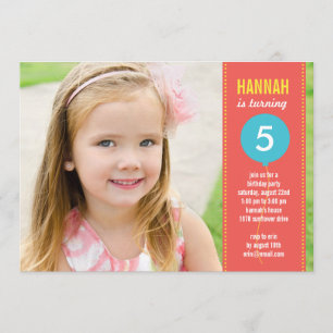 Ballons d'anniversaire - Invitation d'anniversaire