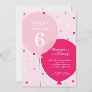 Ballons d'anniversaire Invitations d'anniversaire