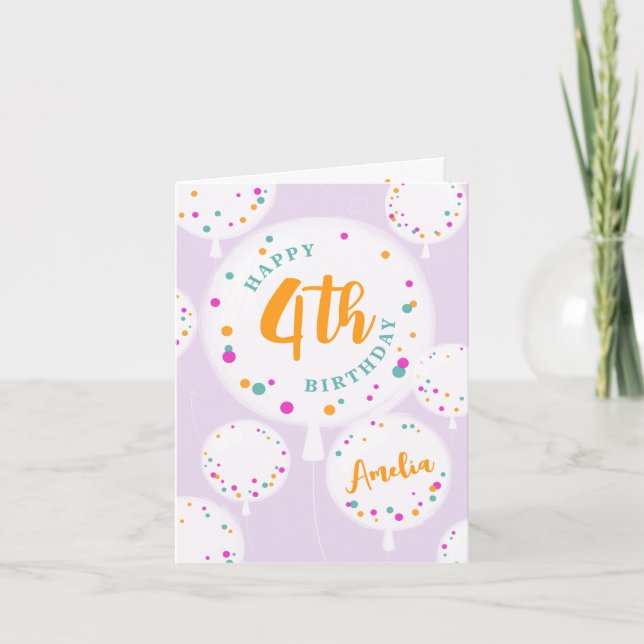 Ballons d'anniversaire personnalisable carte d'ann (Devant)