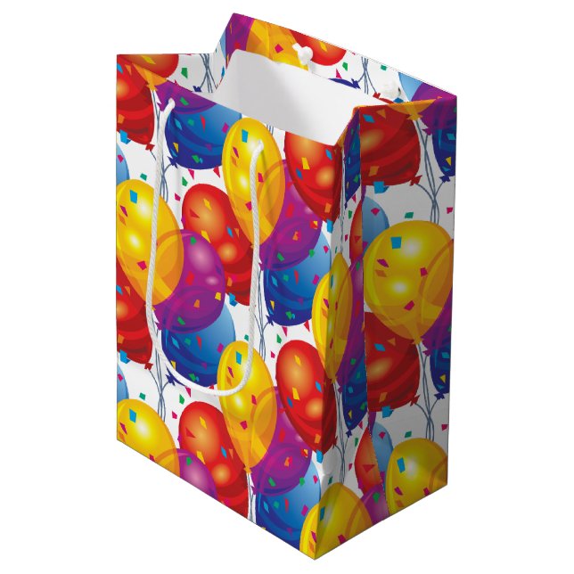 Ballons d'anniversaire Sac cadeau en papier (Devant Angle)
