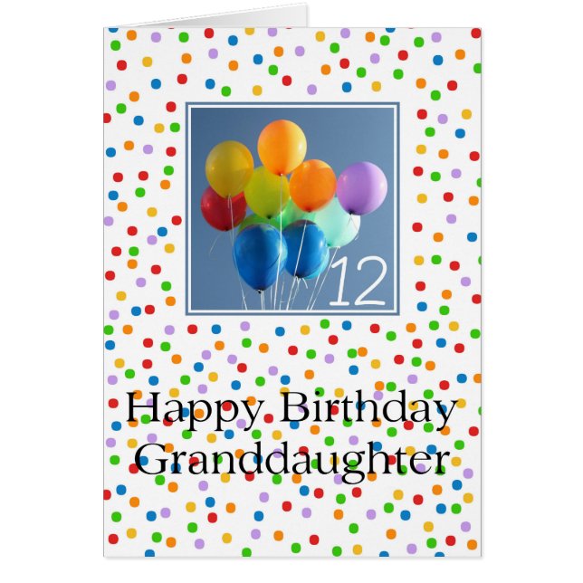 Ballons de 12e anniversaire de petite-fille (Devant)