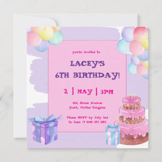 Ballons de fête doux Invitation Anniversaire