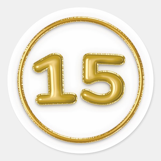 Ballons d'or numéro 15 Sticker rond (Devant)