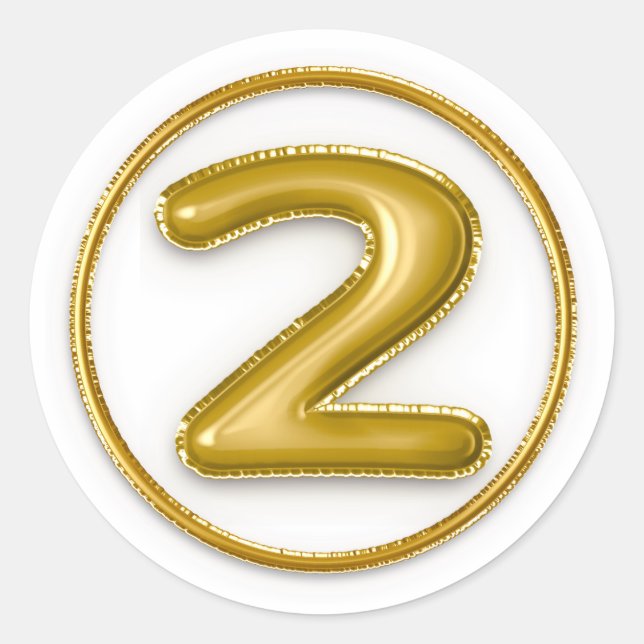 Ballons d'or numéro 2 Sticker rond (Devant)