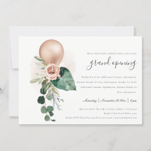Ballons d'or Rose mignon Floral Grand Invitation d