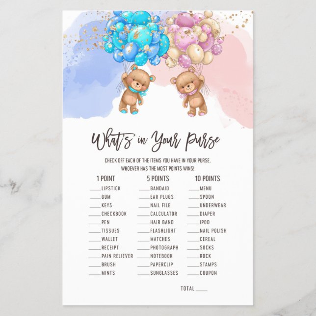 Ballons d'ours Ce qu'il y a dans votre prospectus  (Devant)