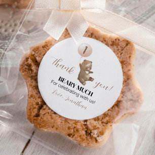 Ballons d'ours minimaux 1er Sticker d'anniversaire