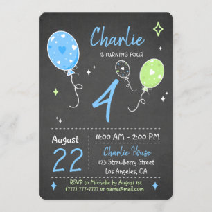 Ballons Einladung zur Geburtstagskappe