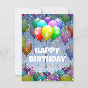 Ballons et carte d'anniversaire Confetti