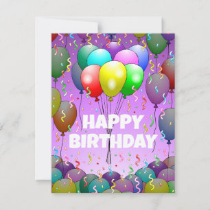Ballons et carte d'anniversaire Confetti