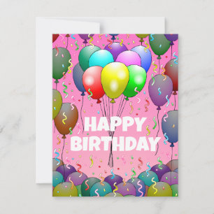 Ballons et carte d'anniversaire Confetti