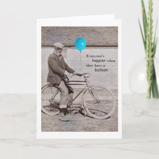 Ballons et un vélo, carte à billets humoristique