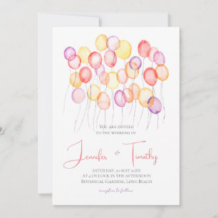 Ballons faire-part de mariage et colorés