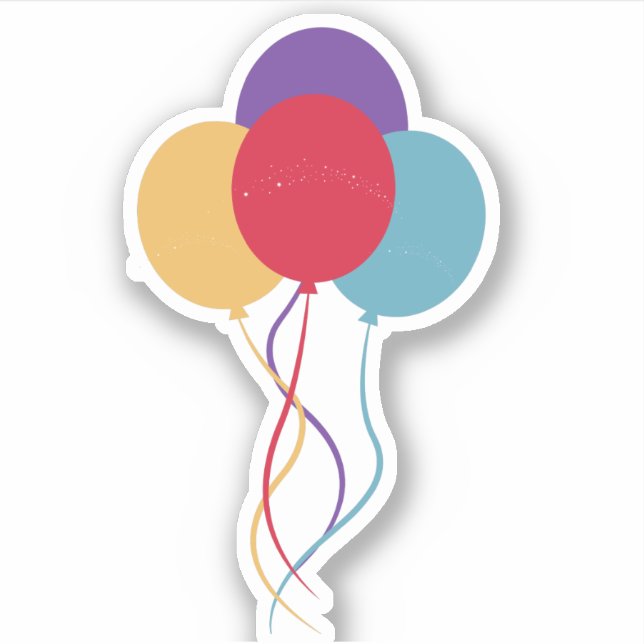 Ballons, Feiern Aufkleber (Vorderseite)