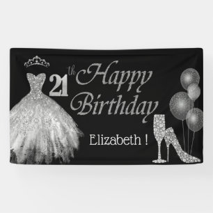 Ballons, Glas, Absatz, Kleid, Schwarz Banner