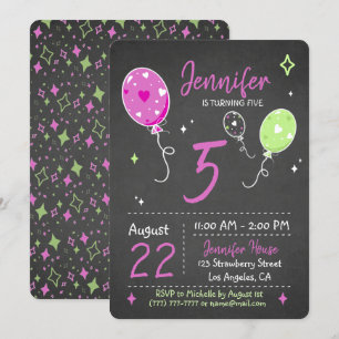 ballons gonflables Invitation à Chalkboard d'ann
