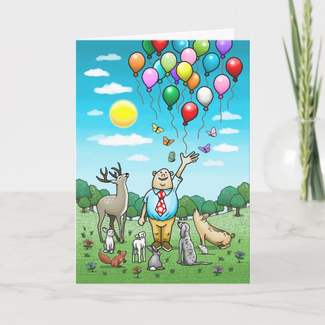 Ballons in der Luft Geburtstagskarte Karte (Vorderseite)