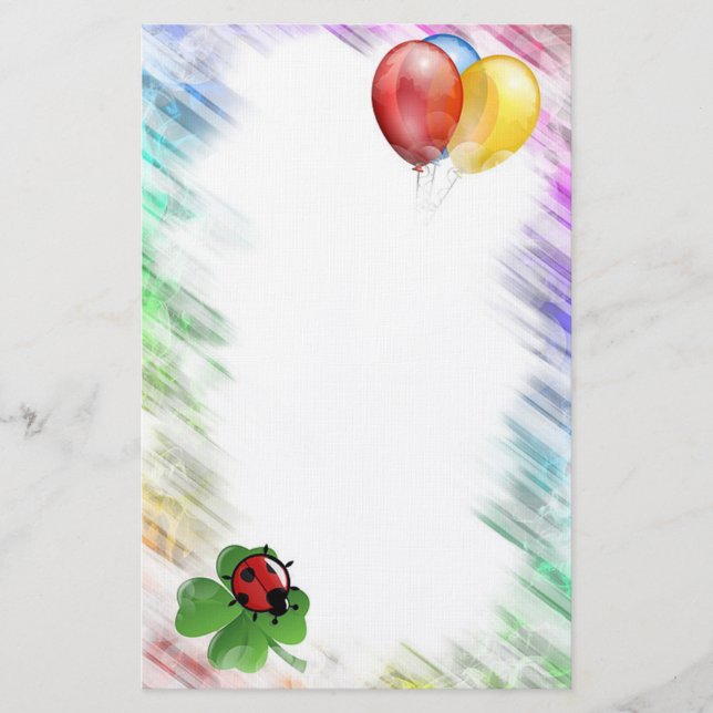 Ballons, Ladybug und Klee Briefpapier (Vorderseite)