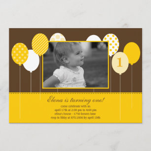 Ballons modernes Photo Invitation d'anniversaire -