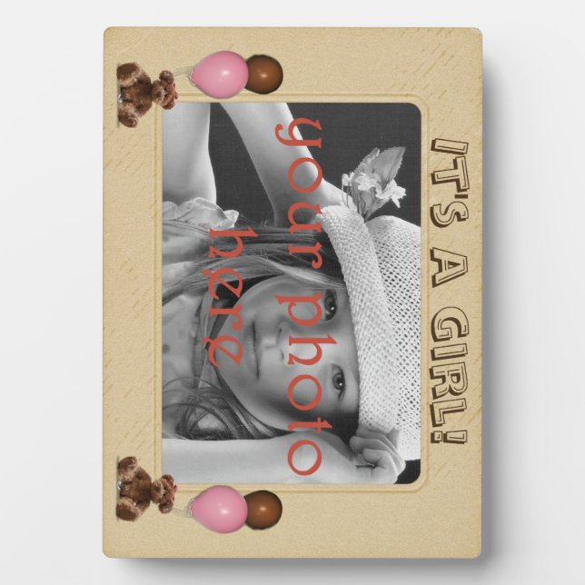Ballons nounours 5 x 7 Plaque photo avec Easel (Devant)