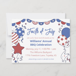 Ballons patriotiques 4 juillet Invitation du Parti