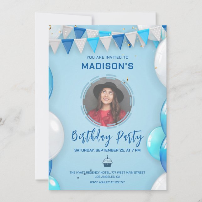 Ballons photo personnalisés Invitation Anniversair (Devant)