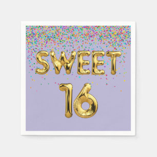 Ballons pour les 16 ans et serviettes en papier av