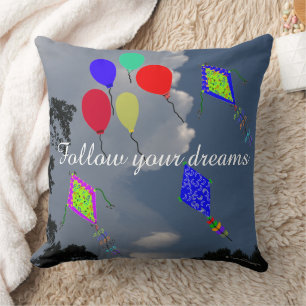Ballons schlagen Flying Fluffy Clouds 20" x 20" Kissen