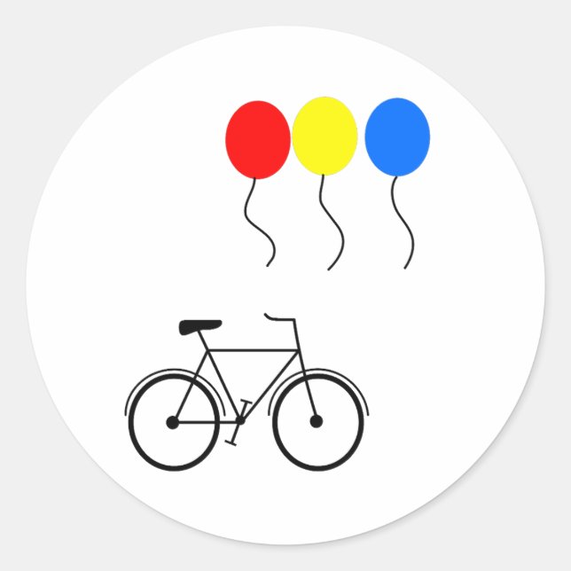 Ballons und Fahrräder Runder Aufkleber (Vorderseite)