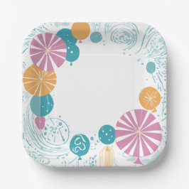 Ballons und Sterne Pappteller