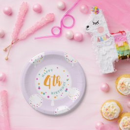 Ballons zum Geburtstag, anpassbare Teller lilac