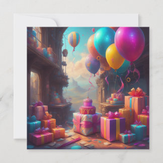 Ballons zum Geburtstag Einladung