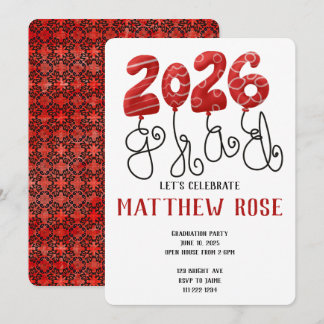 Balloon 2026 Grad Invitation Einladung