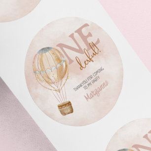 Balloon à air chaud 1er Anniversaire Sticker Thank