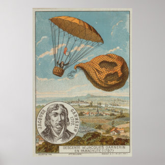 Balloon and parachute 1797 poster