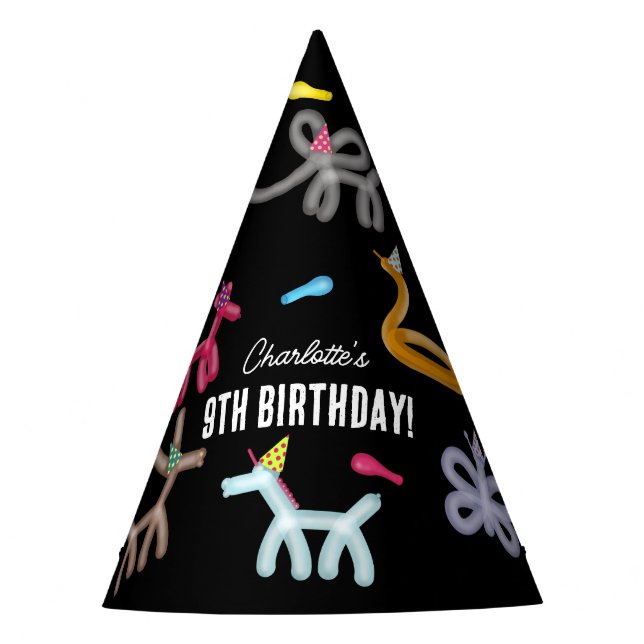 Balloon Animals Kids Birthday Party Theme Partyhütchen (Vorderseite)